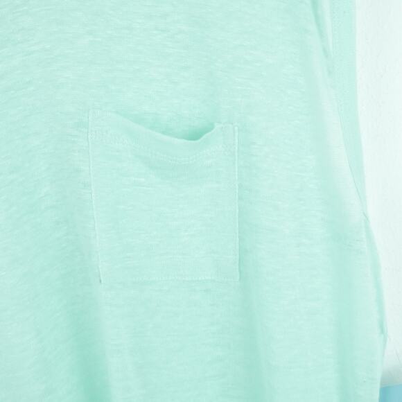 Acrobat Large Top 100% Linen Sleeveless Pocket Tee Tunic Minimal Beachy Sheer - Picture 4 of 9